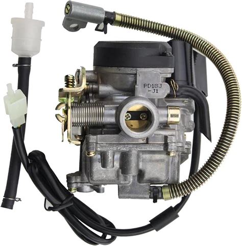 Buy GOOFIT PD18J Carburetor with Accelerator Pump for 4 Stroke GY6 49cc ...