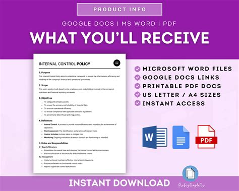 Image result for Internal Control Policy Examples