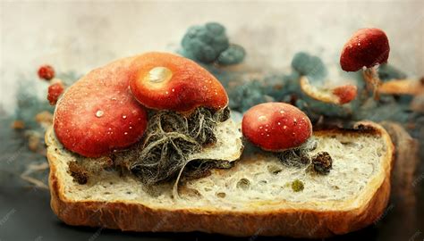 Premium Photo | Closeup of rotten food mold fungus on spoiled bread 3d ...