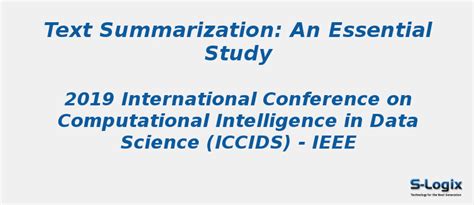 Text Summarization: An Essential Study | S-Logix