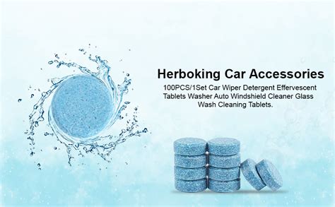 Herboking Car Accessories 100pcs Windshield Glass Cleaner Tablets in ...