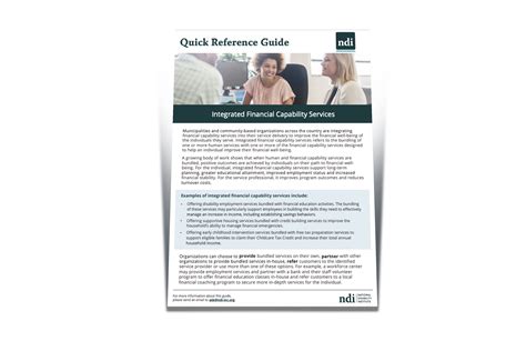 Integrated Financial Capability Services - National Disability Institute
