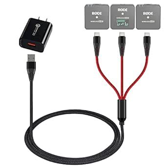 USB C Charging Cable for Rode Wireless Go 2 / ii Microphone System, 3 ...