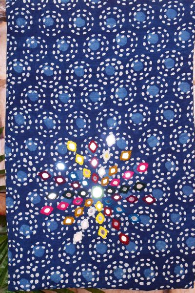 Indigo Kutch Work Kurti Fabric - SSEthnics - SSEthnics