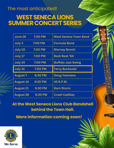 WS Lions Summer Concert Series - WS Town Band, 1300 Union Rd, West ...