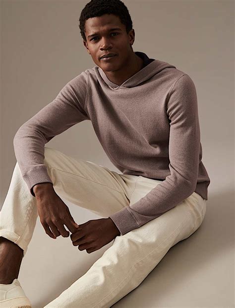 Buy Wool Blend Double Faced Knitted Hoodie at Marks & Spencer
