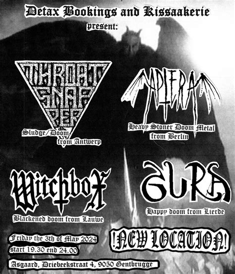 Throatsnapper + Aptera + Gura + Witchbox at Asgaard, Asgaard Gentbrugge ...