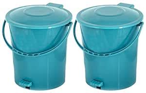 Kuber Industries 2 Pieces Plastic Dustbin Garbage Bin with Handle, 10 ...