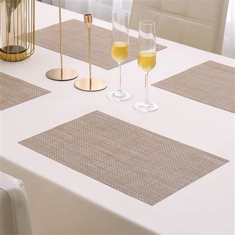 Buy HOKIPO PVC Washable Mats for Dining Table - 45x30 cm Placemats, Set ...