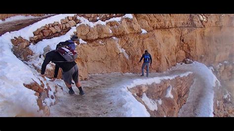 Grand Canyon officials share photos of hikers on frozen trail, warn of dangers | wthr.com