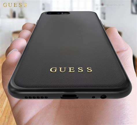 GUESS ® Apple iPhone 8 Plus Mandarian Paris Series Pure Leather 2K Gold ...