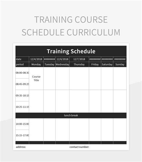 Free Training Curriculum Templates For Google Sheets And Microsoft ...