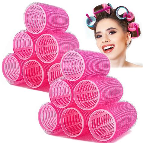 D-DIVINE Hair Rollers, 12 Pack Self Grip Salon Hairdressing Curlers ...