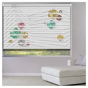 Buy Kayra Decor Zebra Blinds for Windows - Polygon Art Design, Size ...