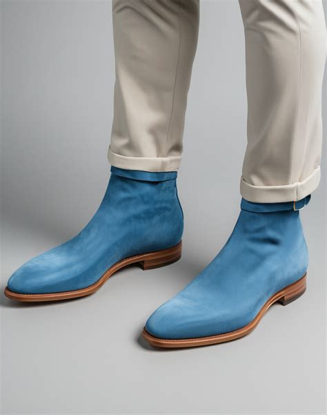 Blue Suede Leather Cracio Slip On Jodhpur Boots – Costoso Italiano