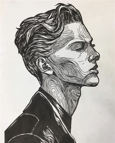 face drawing with lines