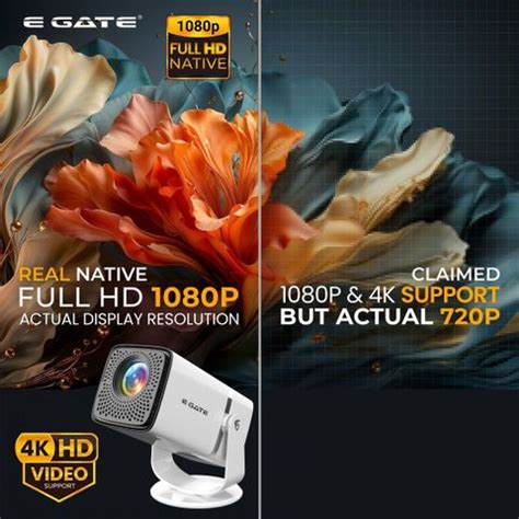 Egate Atom 3X | Native FHD 1080p & 4K Support, 13.0 Android Projector ...