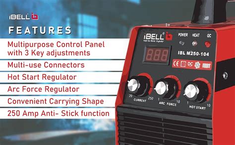 iBELL M250-104 Heavy Duty Inverter ARC Welding Machine (IGBT) 250A with ...