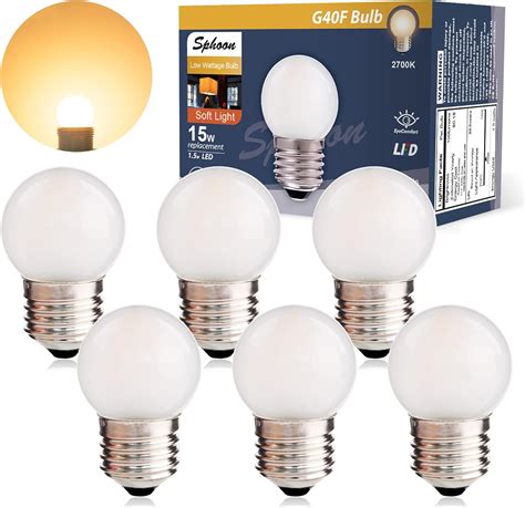 Sphoon G40 Low Watt LED Light Bulbs 1.5W Soft Warm White 2700K G14 ...
