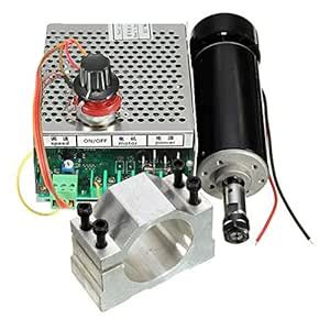 Machifit ER11 Chuck CNC 500W Spindle Motor with 52mm Clamps and Power ...
