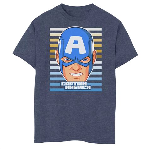 Boys 6-20 Marvel Captain America Avengers Face Tee