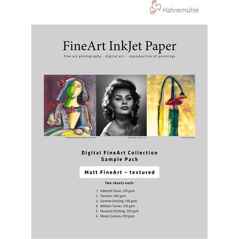 Matte FineArt Textured Archival Inkjet Paper Sample Pack (8.5 x 11", 12 ...
