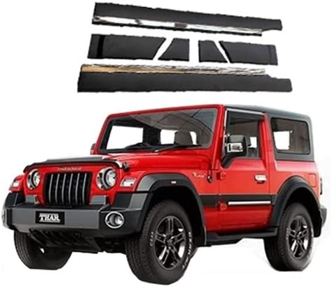Alloy Steel New Mahindra Thar Side Body Cladding (Matte Black Finish ...