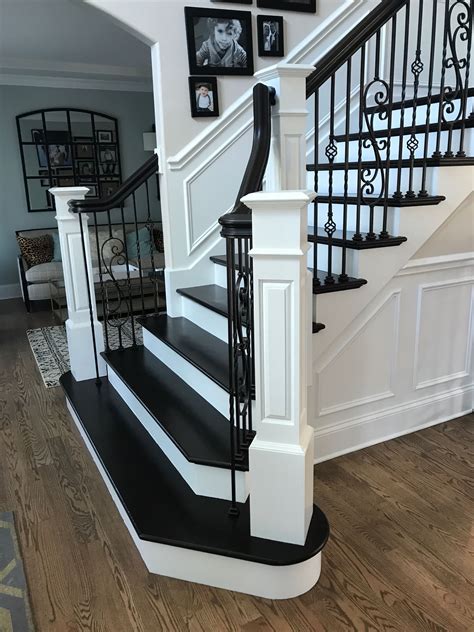 Black and White Staircase! | Staircase, Black and white stairs, White ...