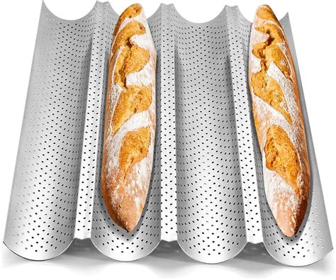 Amazon.com: KIAADSY Baguette Bread Pan, french bread baking pan Non ...