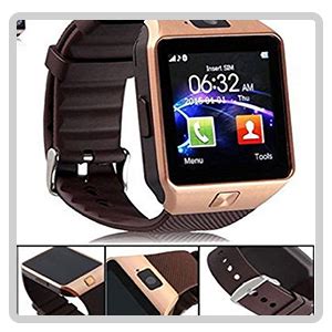 Bluetooth DZ09 Golden Smart Watch with Touchscreen, Multifunctional TF ...