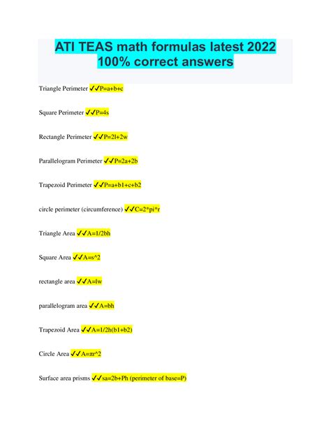 Basic Math Formulas For Teas Test at Rosa Gray blog