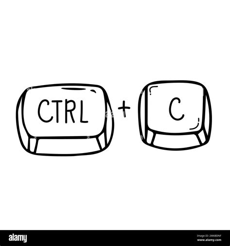 Ctrl and C keyboard shortcut vector illustration, Paste keyboard ...