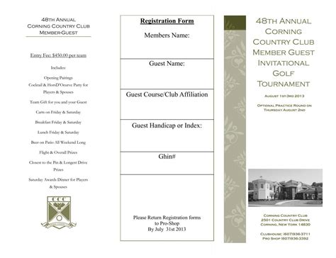 48th Annual Corning Country Club Member Guest Invitational Golf ...