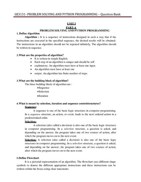 GE3151- Python - GE3151- PROBLEM SOLVING AND PYTHON PROGRAMMING ...