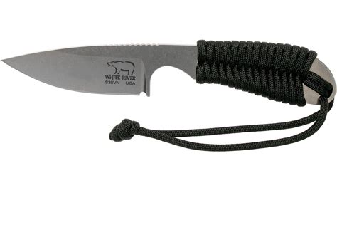 White River Knives M1 Backpacker Black Paracord neck knife, Kydex ...