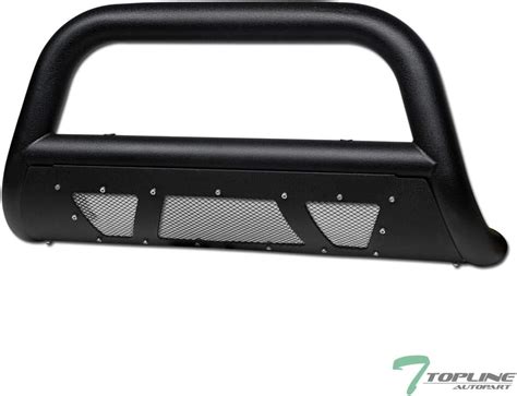 Buy Topline Autopart Textured Black Studded Mesh Bull Bar Brush Push ...