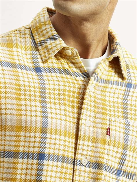 Men's Checkered Yellow Relaxed Fit Shirt – Levis India Store