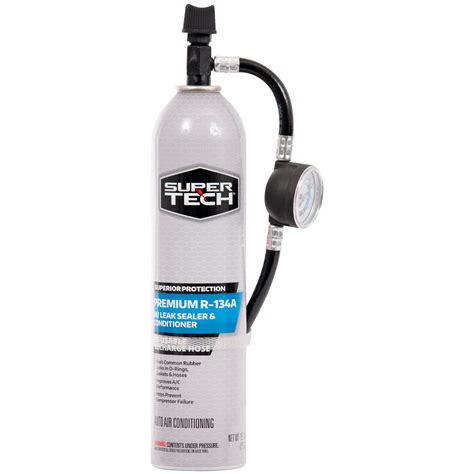 Buy Super Tech Premium R-134a Refrigerant with Reusable Hose and Gauge ...