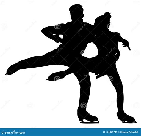 Silhouette of Figure Skaters Vector Stock Vector - Illustration of body, couple: 174879749