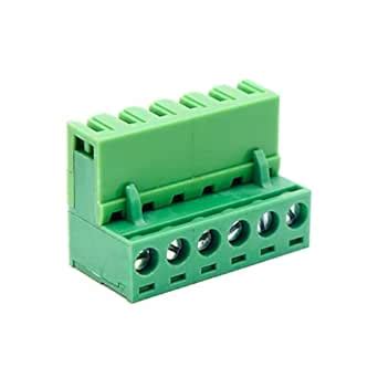 Electronic Spices Male and Female 6 Pin 5.08mm Pitch Pluggable Terminal ...