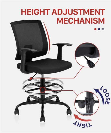 Buy CLATINA Drafting Chair,Tall Office Mesh Chair Standing Desk Chair ...