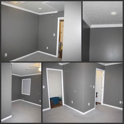 Gray Walls with White Trim for Modern Office Decor