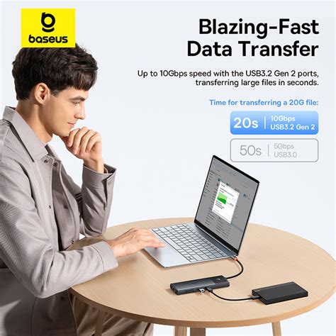 Baseus Docking Station Dual Monitor,10Gbps 10 in 1 Docking Station wit ...