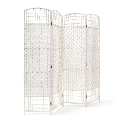 Buy Relaxdays 4 Panel Paravent 179 x 180 x 2 cm Folding Splitter Wood ...
