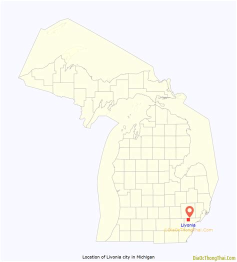 Map of Livonia city, Michigan - Thong Thai Real