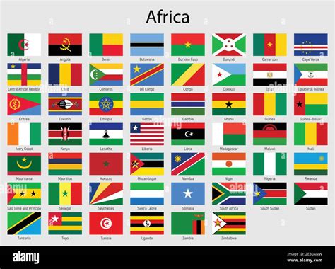 Set of flags African countries, All Africa flag collection Stock Vector ...