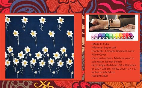 Soniasaa Prime Collection Pack of 1 Double Bedsheet with 2 Pillow ...