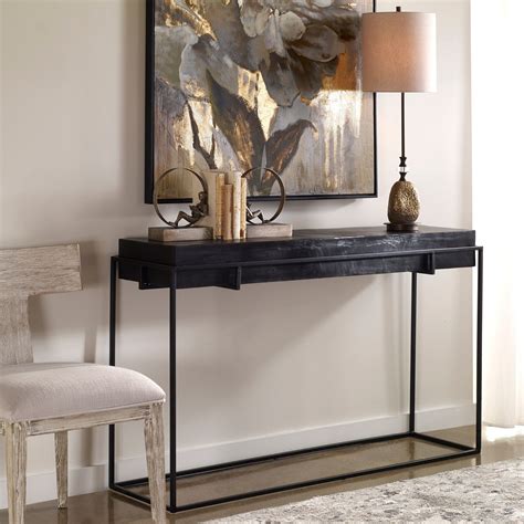 Uttermost Telone Modern Black Console Table - Bed Bath & Beyond ...