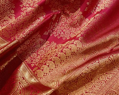 Black Kanjivaram Silk Saree with Orange Border & Gold Zari – Dakshinam ...