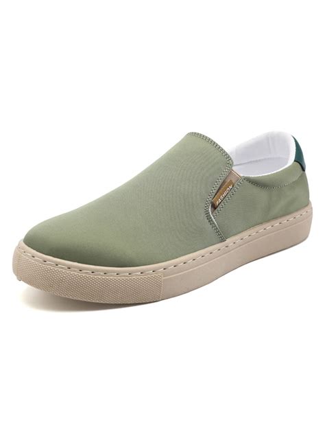SIMANLAN Mens Canvas Slip On Sneakers Casual Comfortable Flats Boat ...